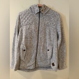 5/$25!! Eddie Bauer Gray and Plaid Fleece Hoodie